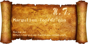 Margulies Teofánia névjegykártya